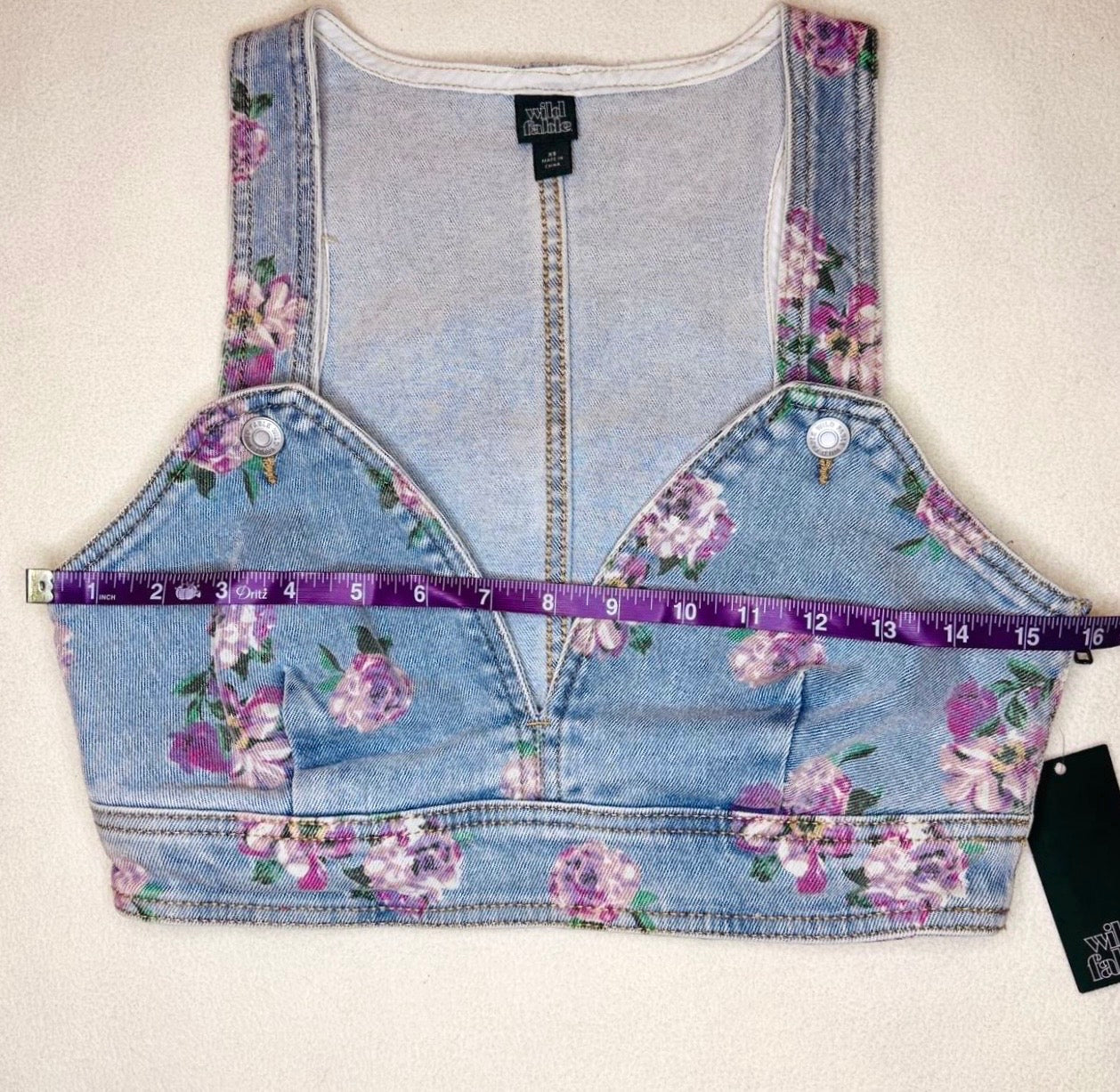 wild fable denim floral bralette