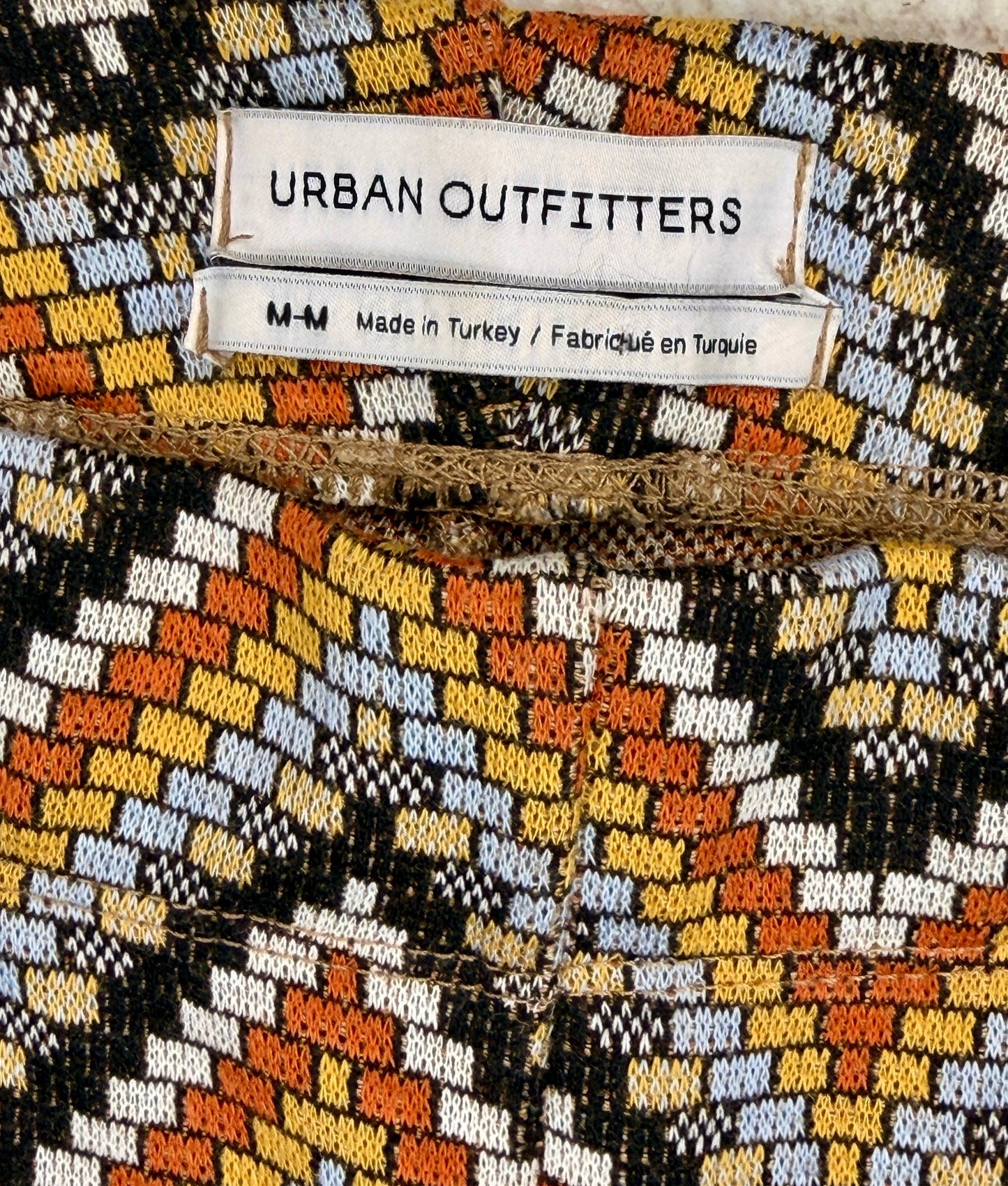 urban outfitters retro chevron print knit high rise flares