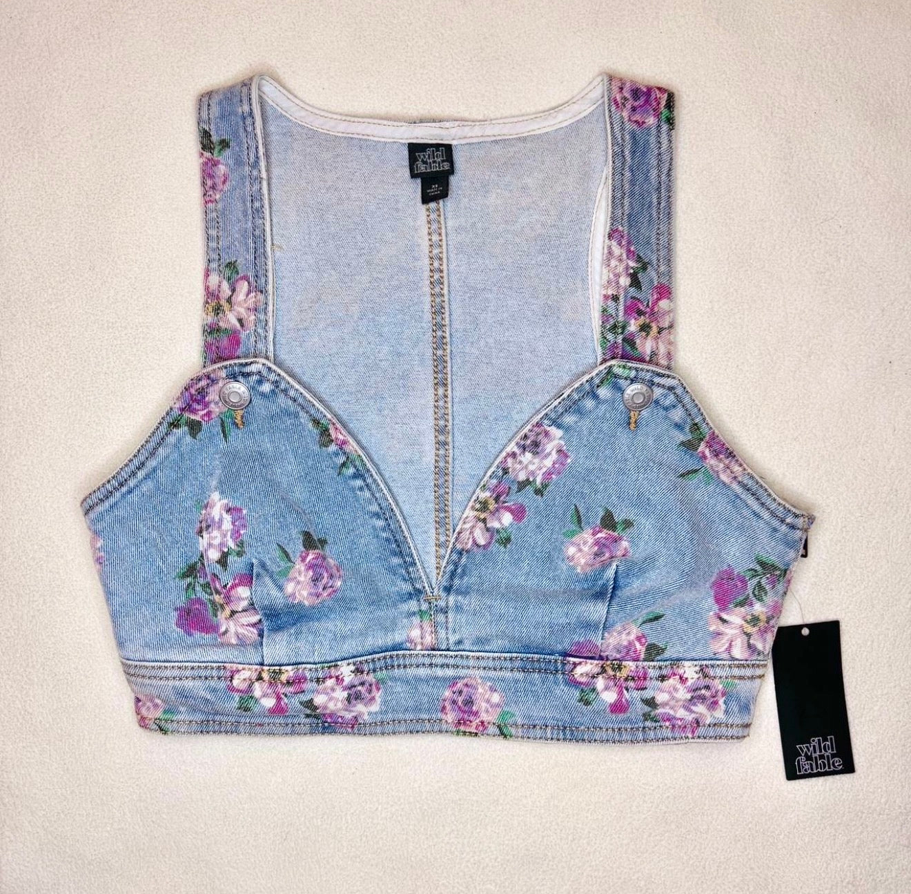 wild fable denim floral bralette