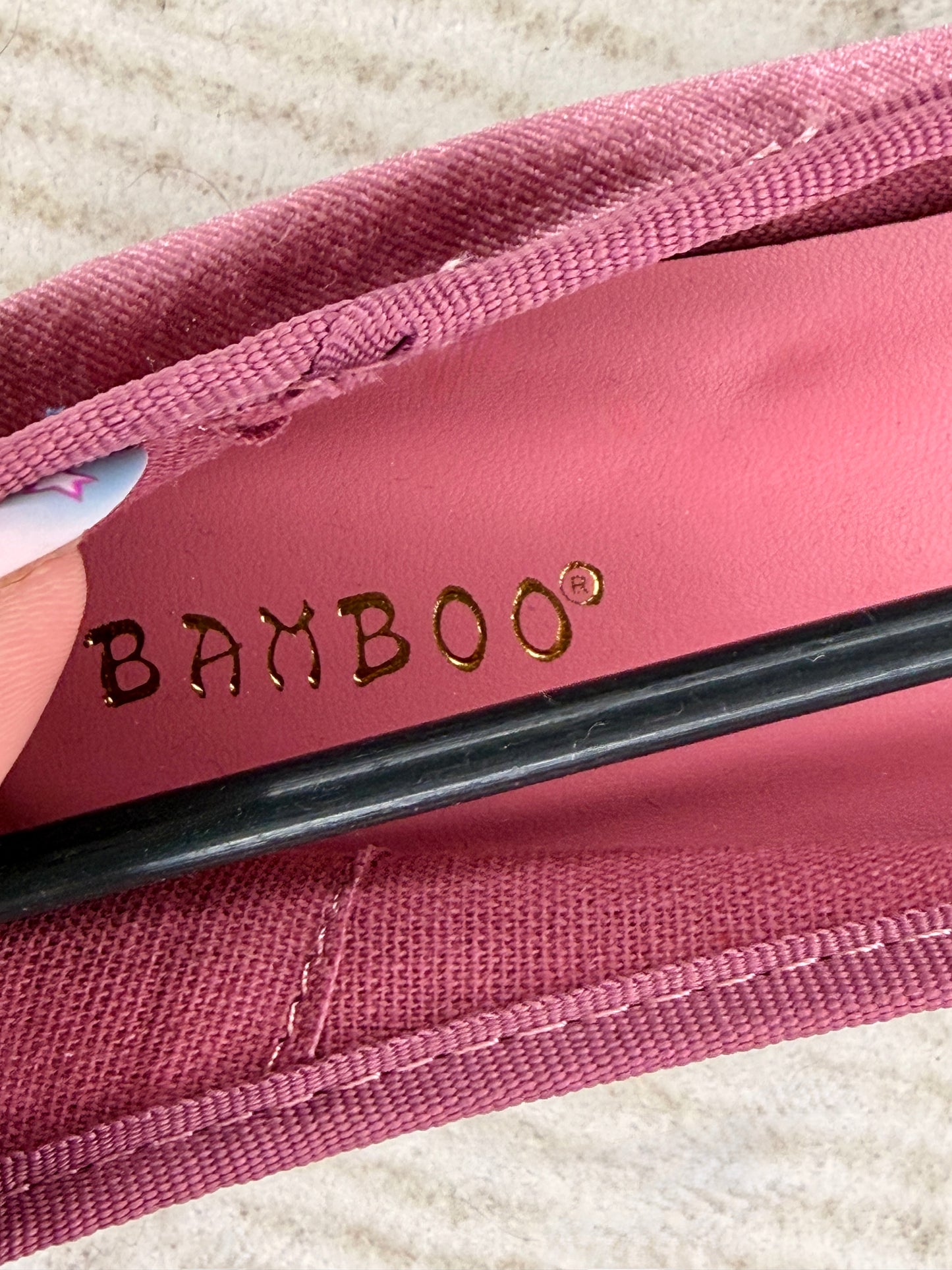 BAMBOO dusty pink velvet ballet flats