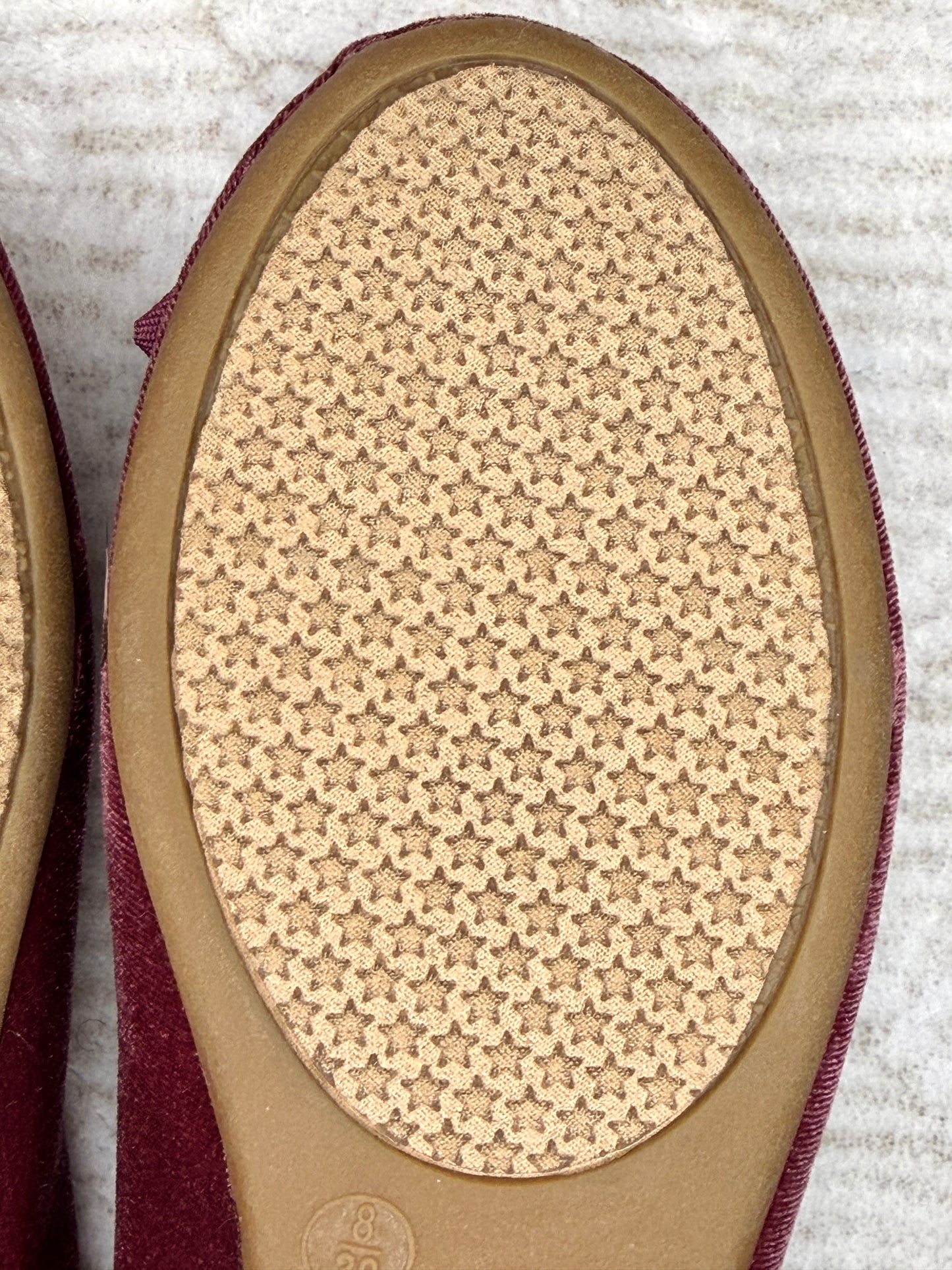 BAMBOO dusty pink velvet ballet flats