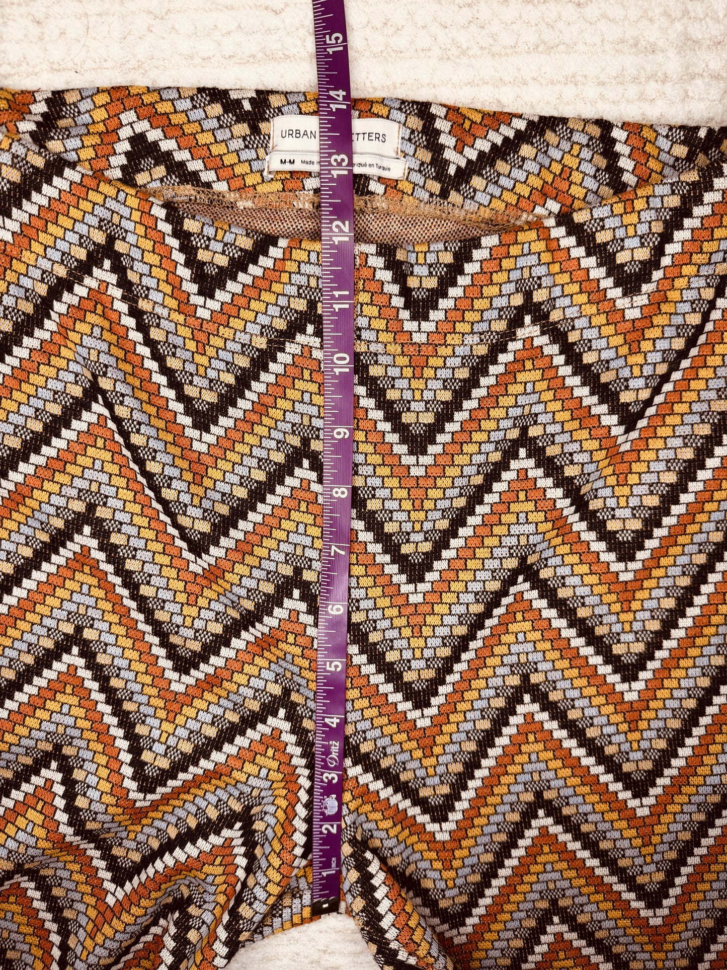 urban outfitters retro chevron print knit high rise flares