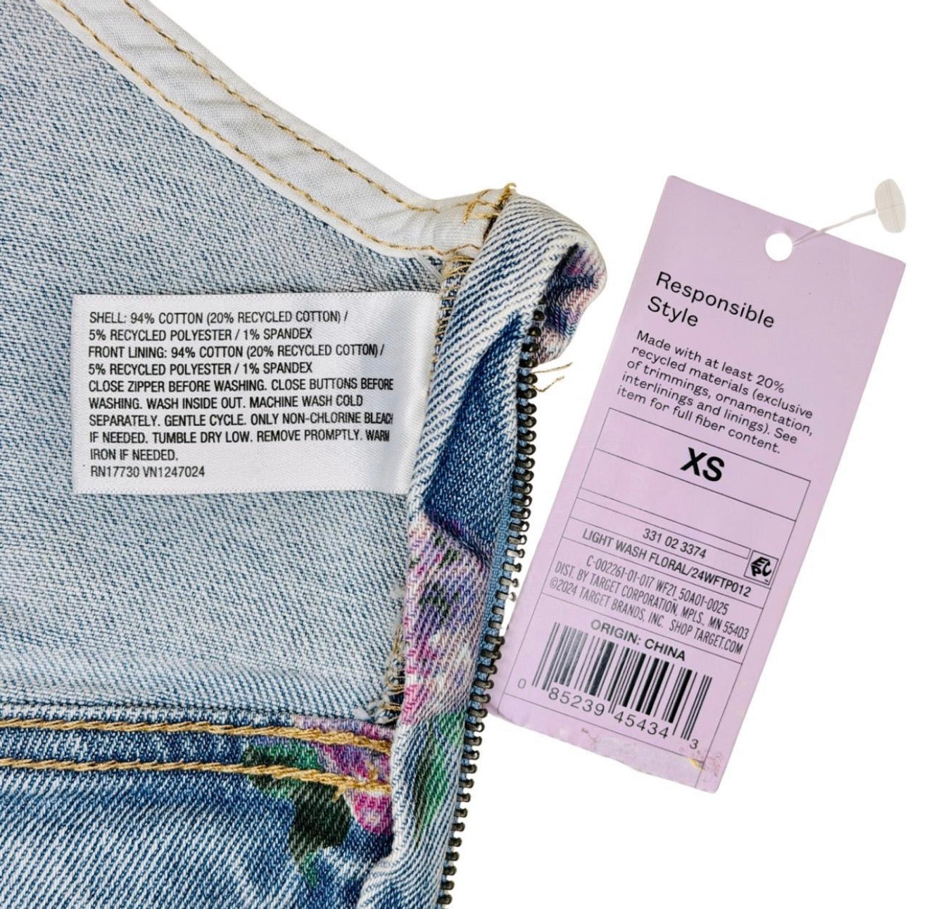wild fable denim floral bralette