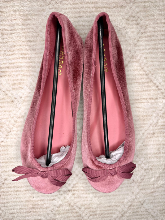 BAMBOO dusty pink velvet ballet flats