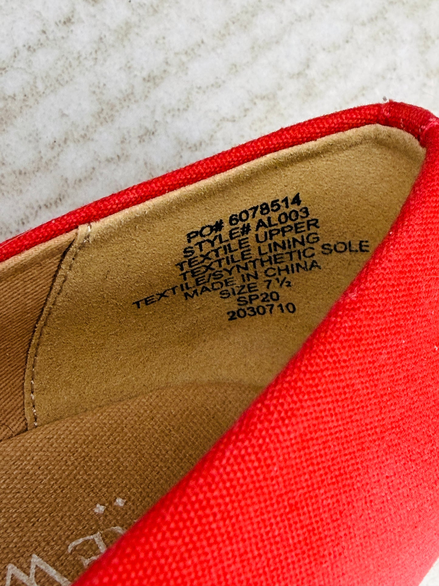 J. Crew red canvas espadrille wedge heels