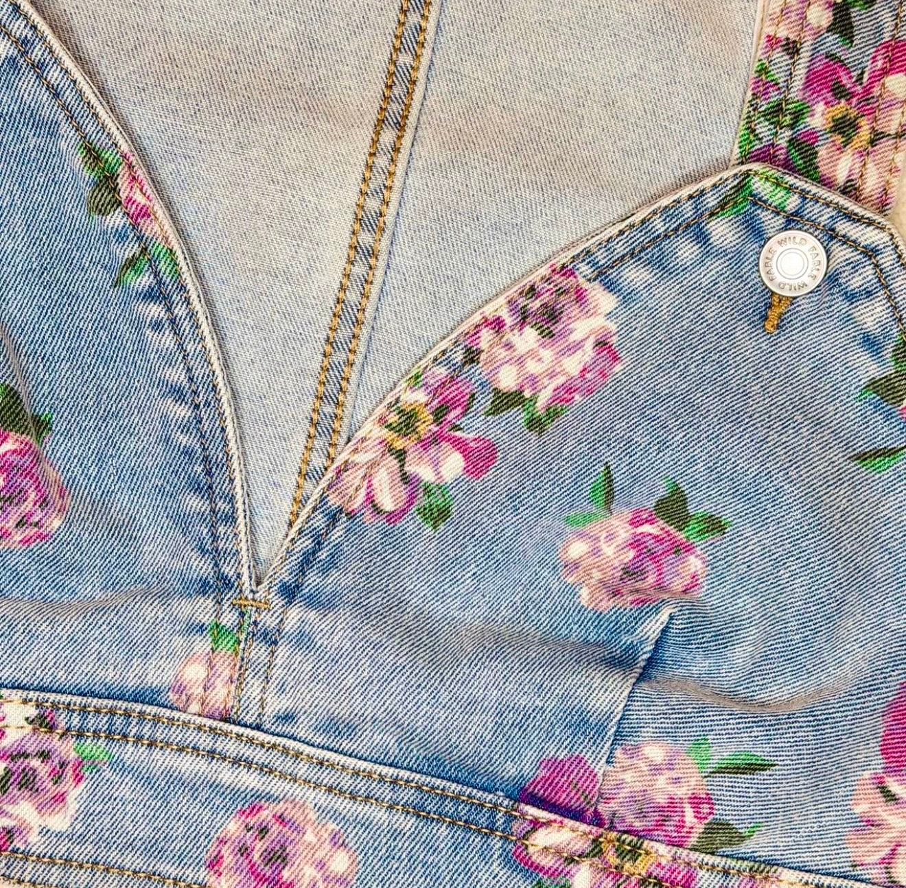 wild fable denim floral bralette