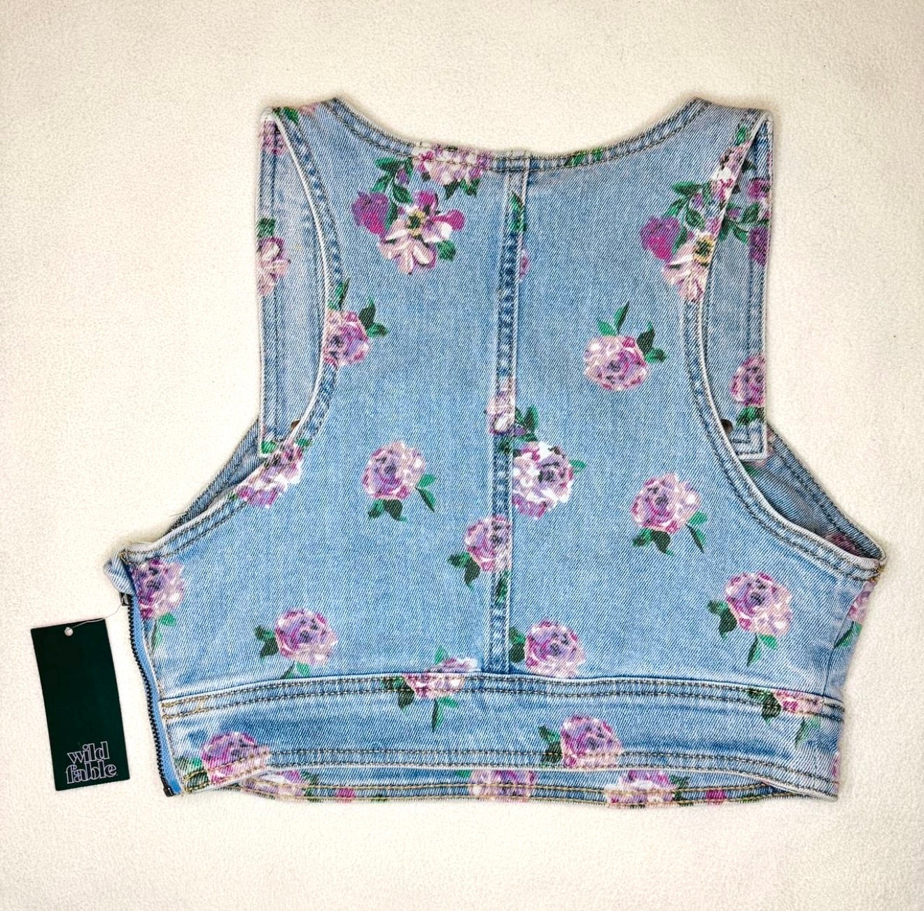wild fable denim floral bralette