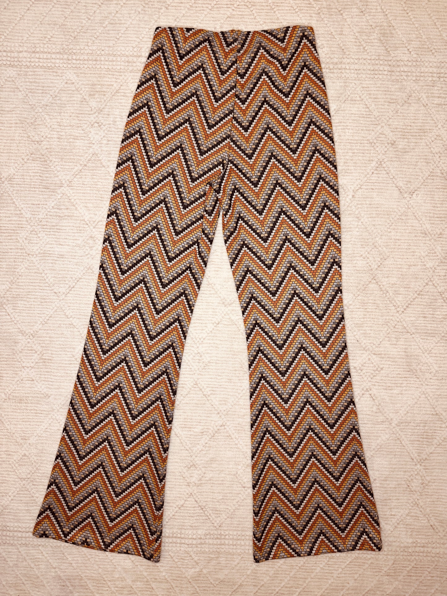 urban outfitters retro chevron print knit high rise flares