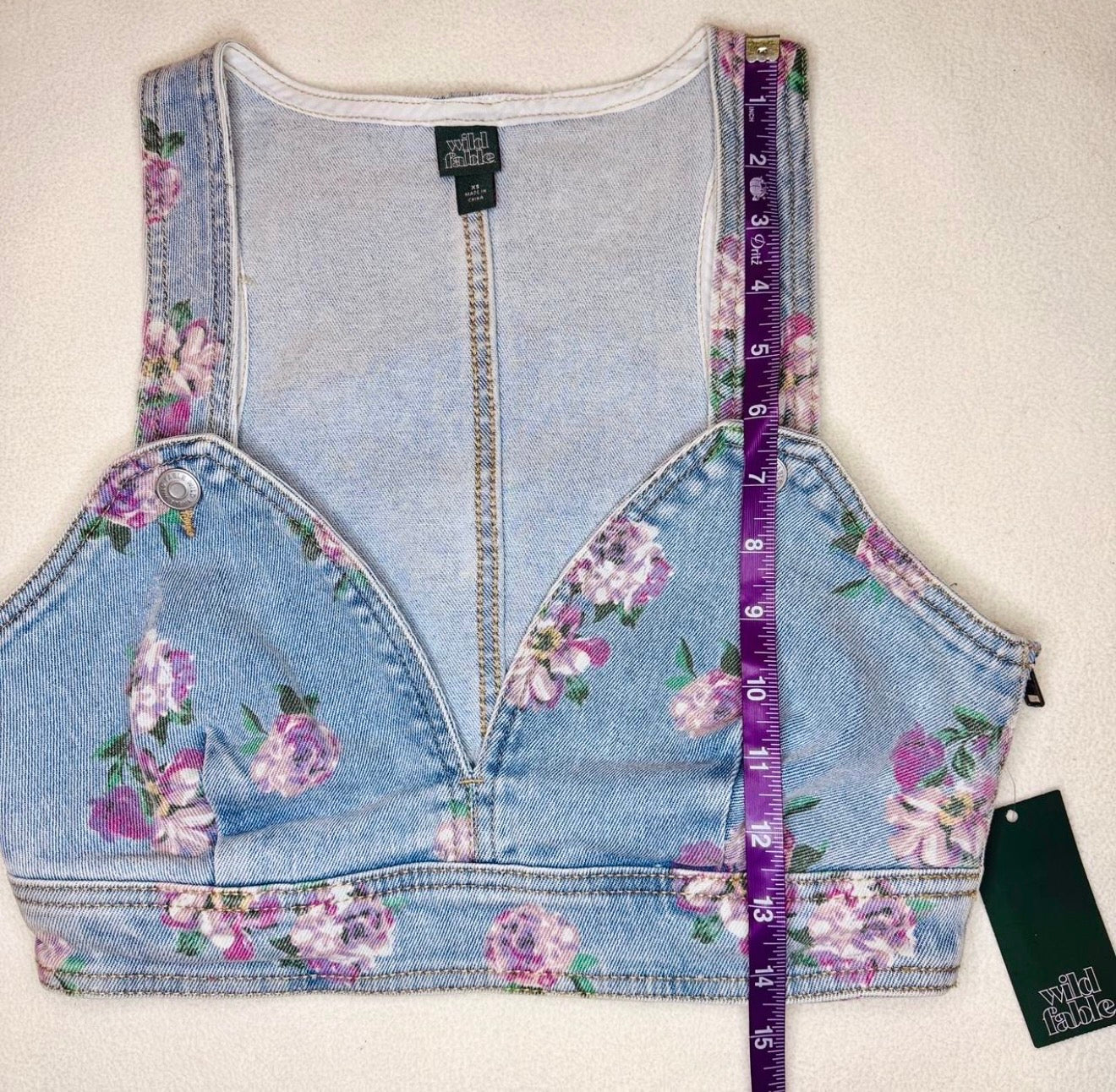 wild fable denim floral bralette