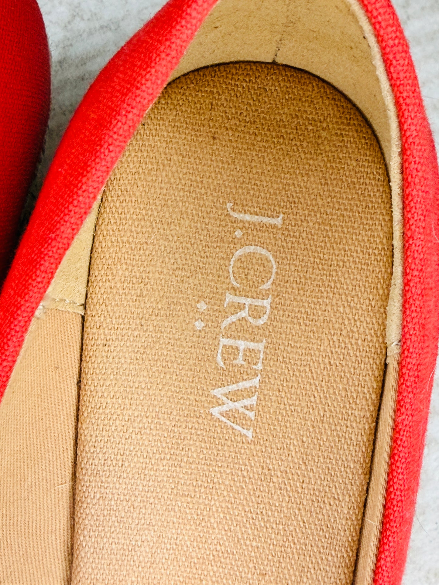 J. Crew red canvas espadrille wedge heels